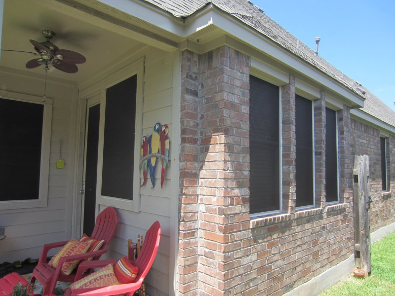 Even this back patio got solar screens.